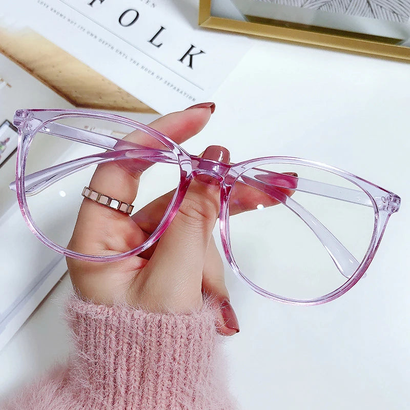 Transparent Computer Glasses Frame Women Men Anti Blue Light Round Eyewear Blocking Glasses Optical Spectacle Eyeglass