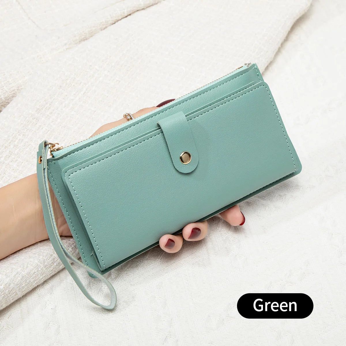 Ultra thin mini PU leather coin purse simple women's long card bag multifunctional handheld credit card holder women's wallet