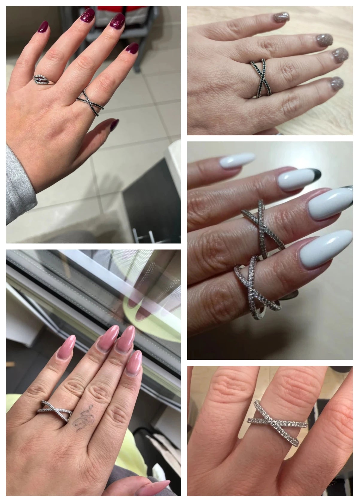 Huitan Luxury Cross X Shape Women Engagement Ring Full Paved CZ Stone Silver Color Elegant Simple Female Jewelry Ring Hot Sale