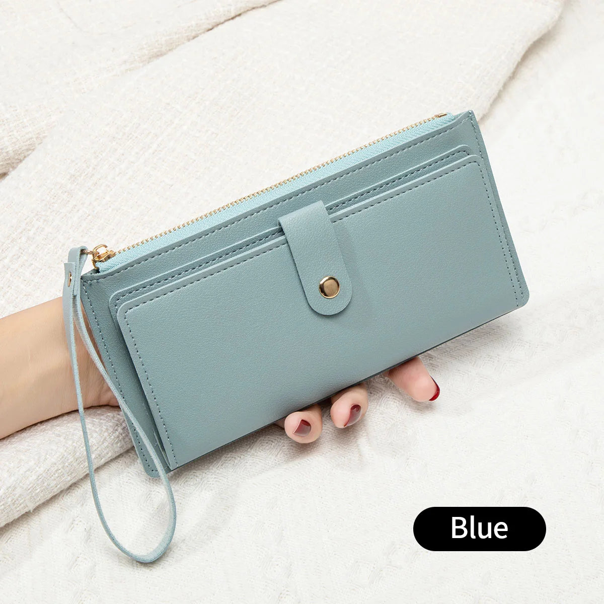 Ultra thin mini PU leather coin purse simple women's long card bag multifunctional handheld credit card holder women's wallet