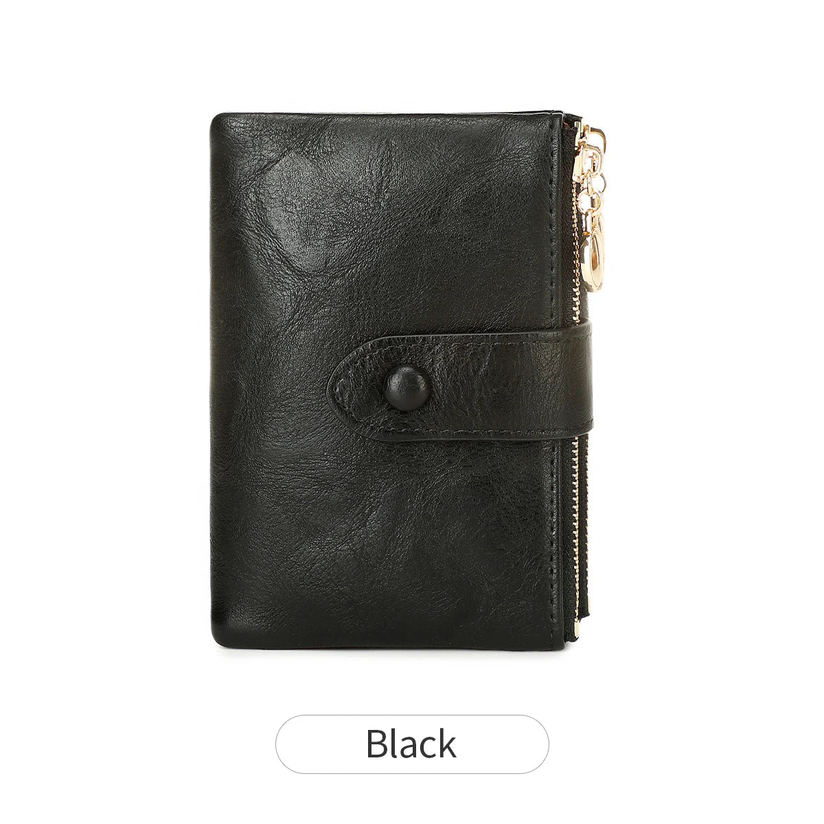 Minimalist Women's Wallet Short Three Layer Large Capacity Double Zipper Card Holder ID Card Credit Bank Card Holder Money Bag