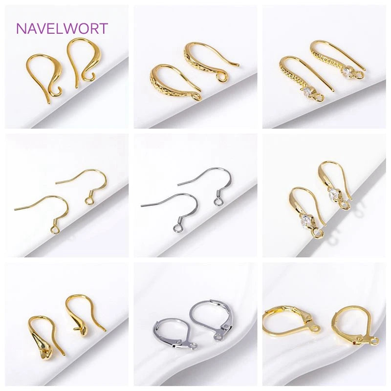 14K Gold Plated Brass Metal Twisted Hoop Earring With Closed Rings For Jewelry Making DIY Tassel/Pearls Earrings Accessories