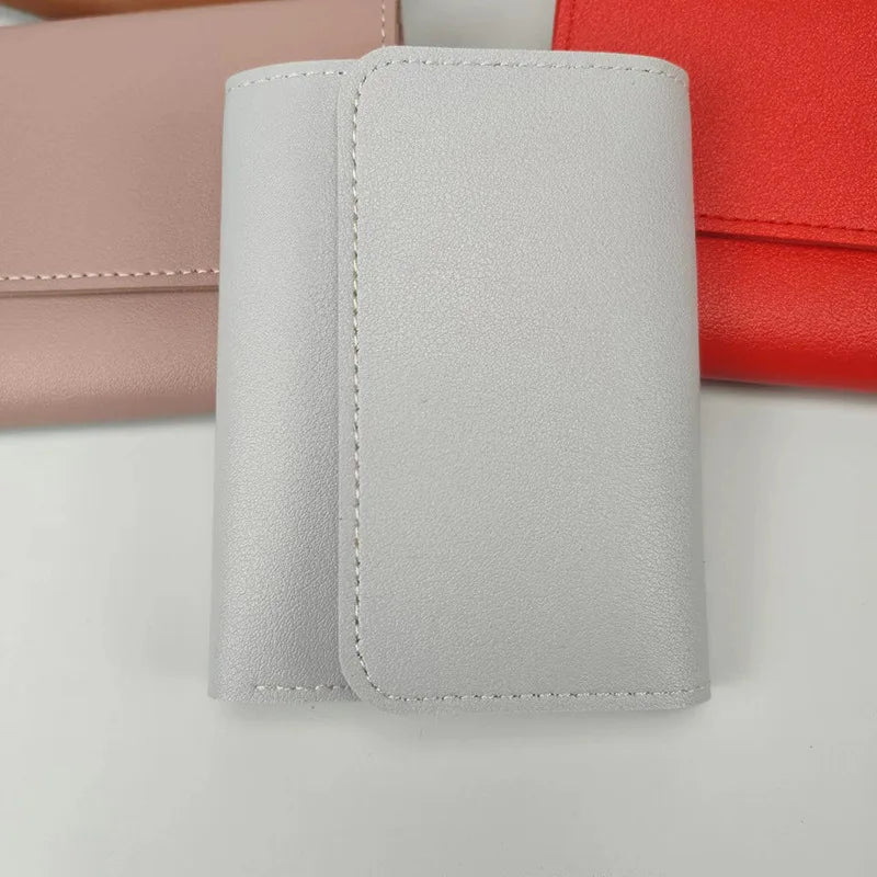 New Cute Wallets for Women Small Hasp Girl Credit Card Holder for PU Leather Coin Purse Female Wallet Short Purses for Women