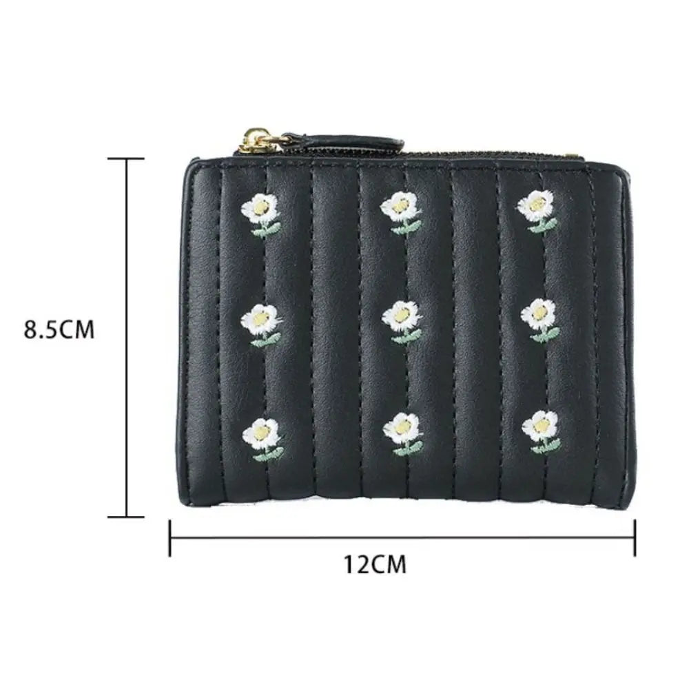 Women Mini Cute PU Leather Short Wallet Cute Fashion Coin Money Bag Ins Large Capacity Coin Purse