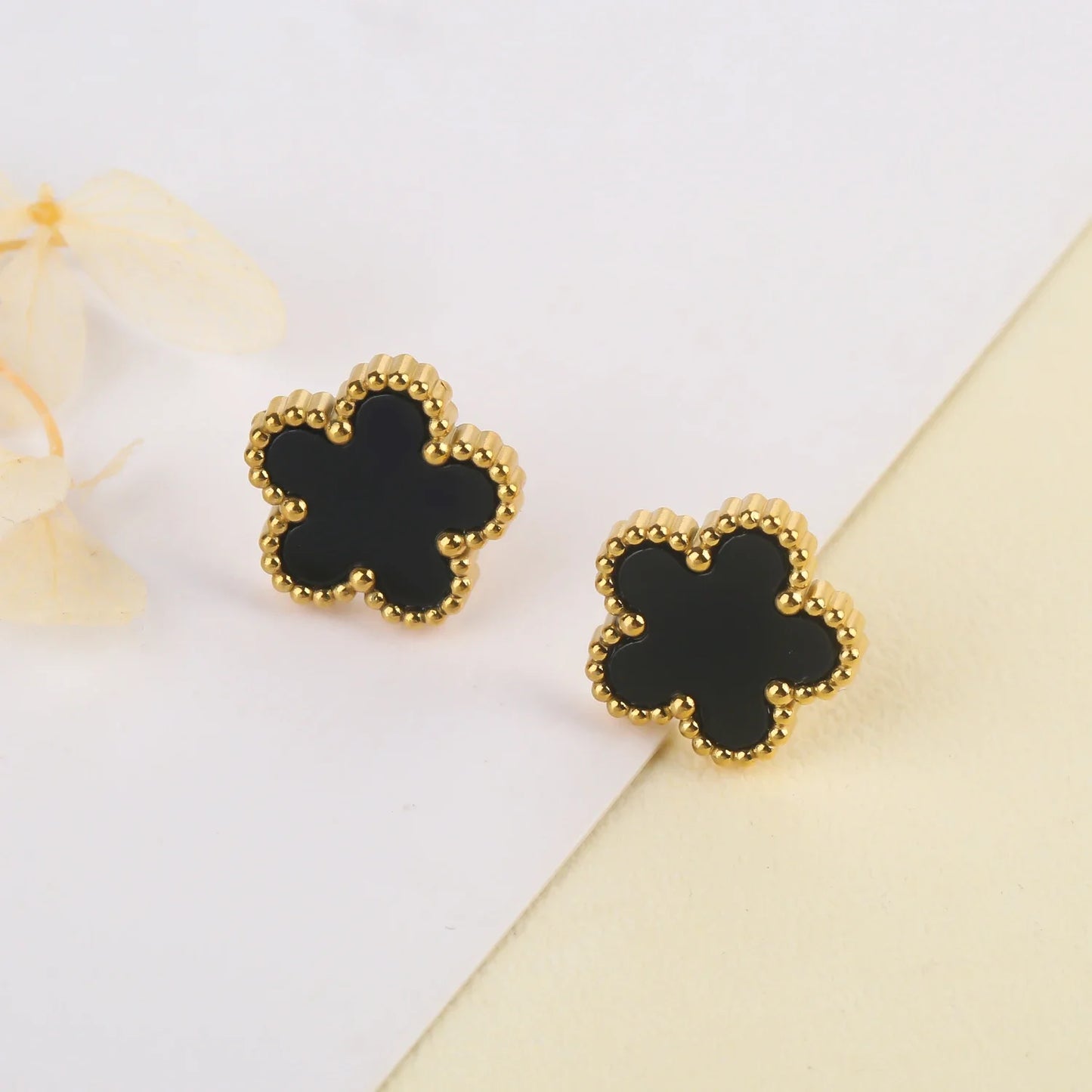 New Hot Trendy Luxury Five Leaf Flower Necklace Jewelry Earrings for Women Gift Fashion 316L Stainless Steel Clover Bracelets