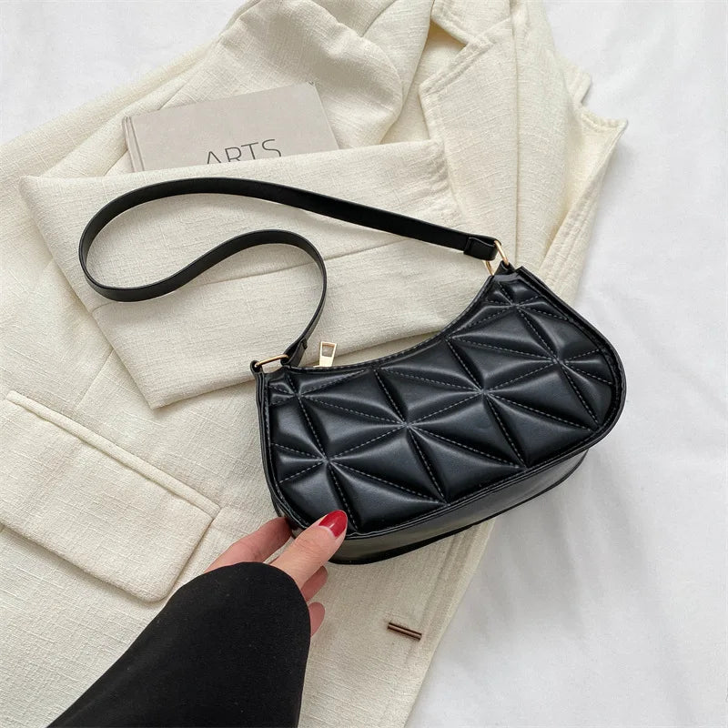 Mini Fashion Female Underarm Shopping Bag Retro Casual Women Totes Shoulder Bags Female Leather Solid Color Handbag for Women