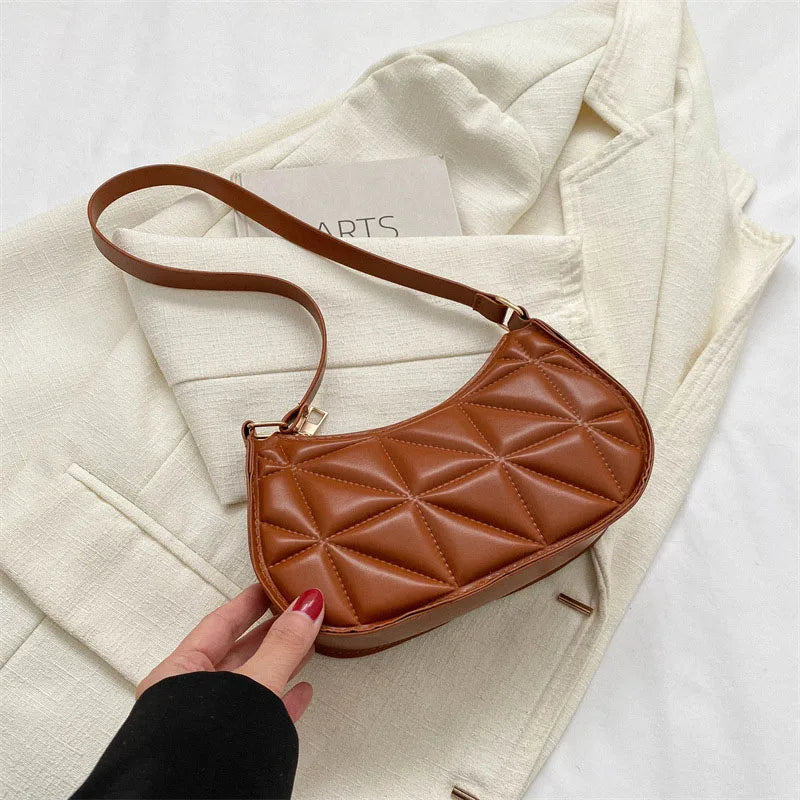 Mini Fashion Female Underarm Shopping Bag Retro Casual Women Totes Shoulder Bags Female Leather Solid Color Handbag for Women