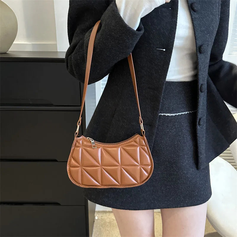 Mini Fashion Female Underarm Shopping Bag Retro Casual Women Totes Shoulder Bags Female Leather Solid Color Handbag for Women